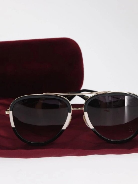 GUCCI Sunglasses metal Black Auth BA10537V main image 8